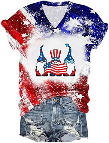 camiseta lcepcy americana shirt women patriótico 4º de julho Dwarf Tees Graphic camisetas EUA Tops de listras de estrela da bandeira