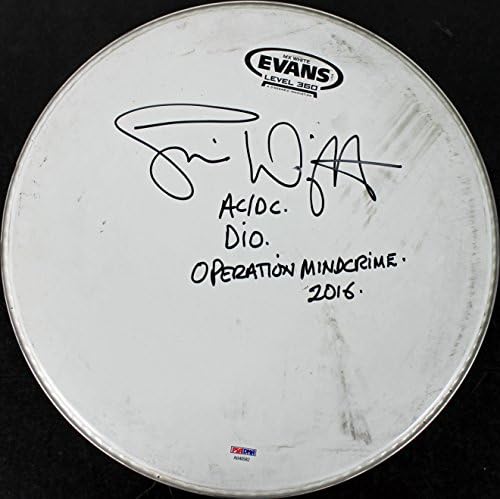Simon Wright AC/DC DIO Operação MindCrime assinado 13 polegadas PSA AB40582