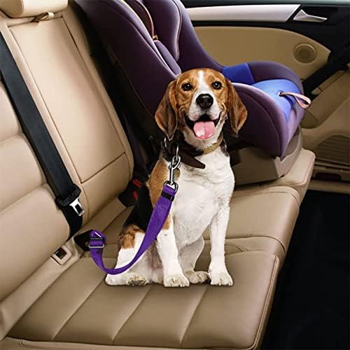 2 Pacote cinto de segurança de cachorro, cintos de segurança para cães, cintos de segurança ajustáveis, amarração com ganchos e clipes de aço inoxidável, para carros, caminhões
