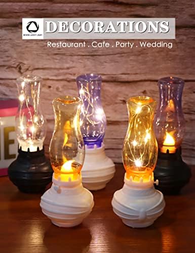 Sete Lucky Light Light retro lâmpada de lâmpada de óleo Luzes de chá, luzes de chá sem chamas para decorações