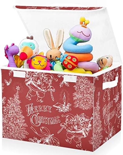 Fuluhuapin Christmas Toy Storage Box Baú com tampa, 16,5 x12.6 x11.8 BOIXAS ORGANIZADORES CAIXAS ORGANIZADAS BINKETS PARA BIR