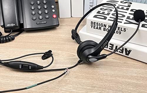 Fone de ouvido do telefone RJ9 fone de ouvido com fio com cancelamento de ruído do microfone para polycom