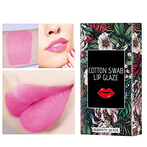 Beaula Tattoo Lipstick 20 PCs Cotton Swab Lipstick Non Stick Disponível portátil feminino de maquiagem