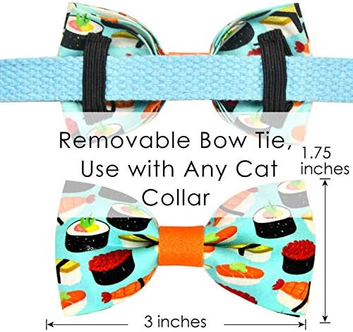 Sushi Cat Collar Bush, fivela de plástico de segurança, colarinho de gravata para gatinho