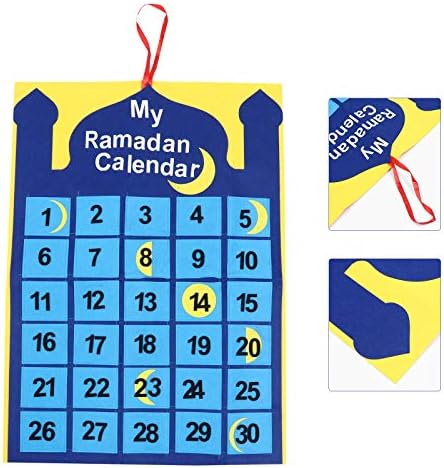 AMOSFUN Eid Mubarak Decorações para casa 1 PC Reutilable Countdown Poster Decorativo Calendar Ramadã Criativo