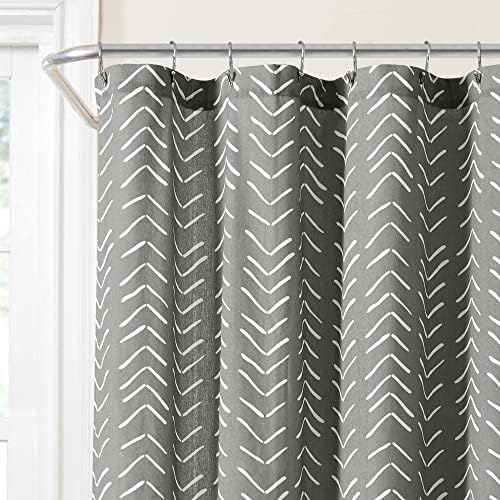 Hygge Lush Decor Hygge Arqueiro Modern Linen Look Curtain, 72 x 72, cinza escuro