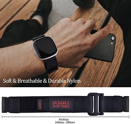 V.R.Hope Watch Band Compatível com Fitbit Versa 3 / Versa 4 / Fitbit Sense / Sense 2 para homens, Nylon Sport Strap