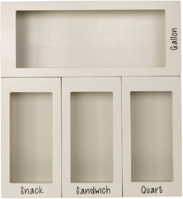 Organizador de armazenamento de saco de ziplock redondo para gaveta de cozinha, conjunto de 4 peças, cinza