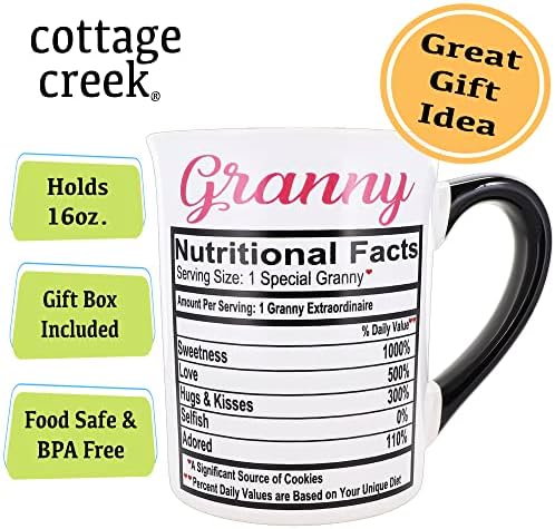 Cottage Creek Granny caneca, 16oz. Caneca de café em cerâmica, presentes para avó