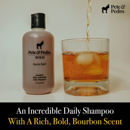 Pete & Pedro Bold & Cowboy Hair Care Conjunto | Condicionador de shampoo e tabaco perfumado de bourbon