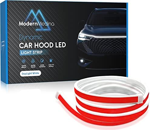 ModernMedina Car Hood LED Strip -dynamic Start Scan - Impervenção de 71 polegadas de luz diurna branca