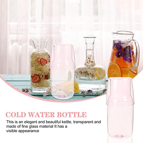 Doitool Jaferes e arremessadores de água de cabeceira e vidro - água transparente com xícara de vidro para