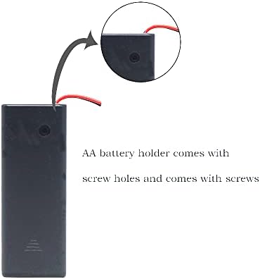 RHCXCYTJ SUPORTE AA BATERIA com interruptor e tampa ， 6pcs 1,5V Aa suporte de bateria com fios de fios da bateria