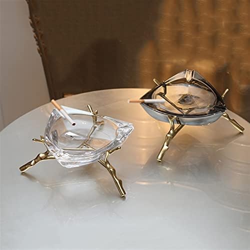 Ashtrays Brass Modern Ashtray Crystal Glass Triangle Chefe Coffee Cinzheray Living Sala Decoração Estude Chá