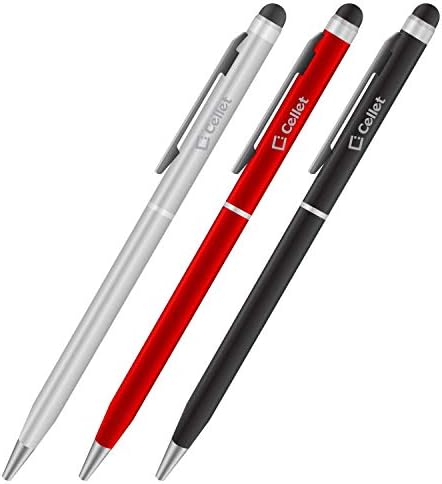 Pen de caneta Pro Stylus para janelas Alcatel Idol 4s com tinta, alta precisão, forma mais sensível e compacta para telas de toque [3 pacote-black-vermelho-silver]