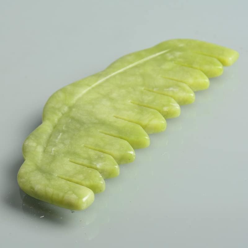 Weershun 天然 玉石 刮痧 按摩 梳 水粉头 刮板 身体 经络 刮板 针灸 美容 护理 Jade natural de massagem Rasagem de jade