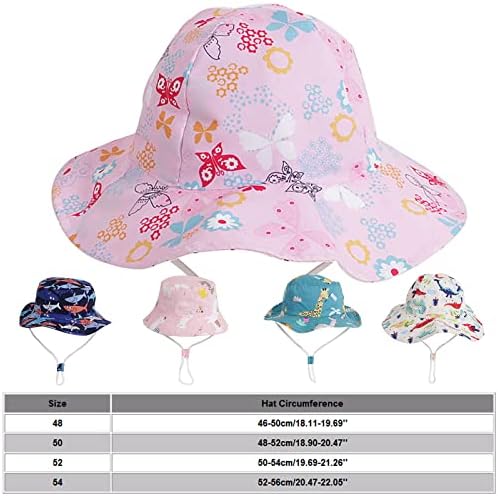 Convencido 8 chapéu de sol ampla ajustável - Kids upf50+ chapéu de balde de verão, chapéu de proteção protetora de sol respirável aconchegante