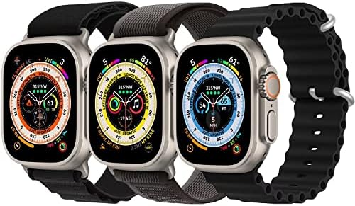3 Pack Trail/Alpine Loop/Ocean Band Compatível com Apple Watch Ultra 49/45/44/42mm, para Iwatch Series