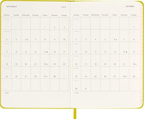 Moleskine Classic 12 meses 2023 Planejador semanal, capa dura, bolso, amarelo de feno