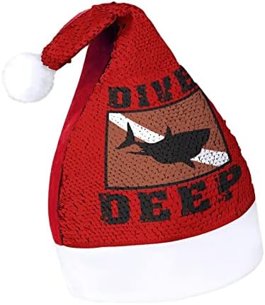 Shark Scuba Flag Dive Christmas Deep Papai Noel Hat Beanie Capull Cap Hats Hats para festa de férias