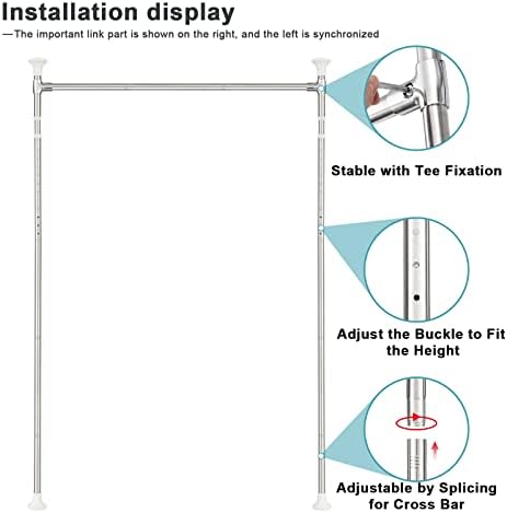 Hosko Curtain Divider Stand - 48 a 72 polegadas Divisor de sala expansível ， Danos de tensão vertical