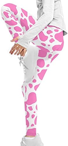 Wanyint rosa vaca tira meninas leggings tem tema animal crianças calças atléticas capris respiráveis ​​para dança
