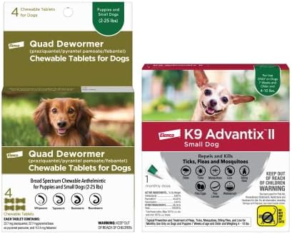 K9 Advantix Small Dog 1 Pack + Quad Dewormer Dog Small