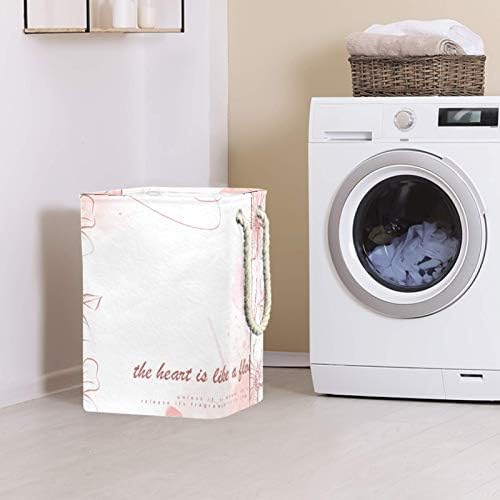 Mapolo Laundry Horting Pink Heart é como uma flor de linho dobrável cesta de armazenamento de lavanderia