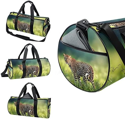 Mamacool Leopard Feline Carnivore Duffel ombro Bolsa de Travel Saco de Viagem para Ginásio para a Dança