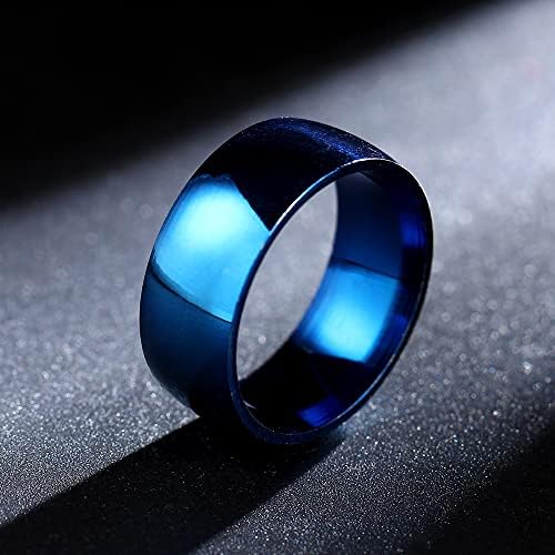 Anéis azuis de 8mm de Kolesso para homens e mulheres anel personalizado personalizando anel gravado anel-75859