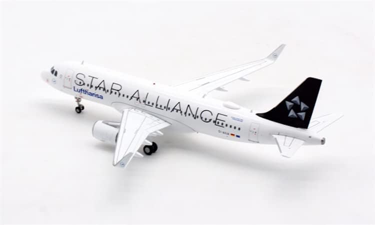 JC Wings Lufthansa Airbus A320 Star Alliance D-AIUA com Stand 1/200 Aeronave Diecast Modelo pré-construído