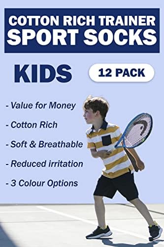 Pacote de 12 Pacote de crianças com tênis de baixo corte | Snob de meia | Meias de algodão curto de crianças