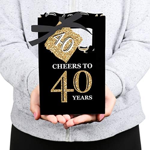 Adulto 40º aniversário - Gold - Party Fest Favor Caixas - Conjunto de 12