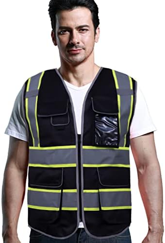 Tydon Guardian Reflexive Safety colete para homens homens de alta visibilidade de segurança com bolsos
