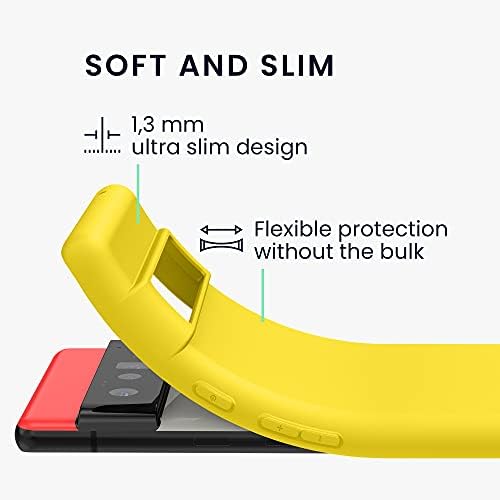 Case Kwmobile Compatível com o Google Pixel 6 Pro Case - Soft Slim Protetive TPU Silicone Cover - Radiant Yellow