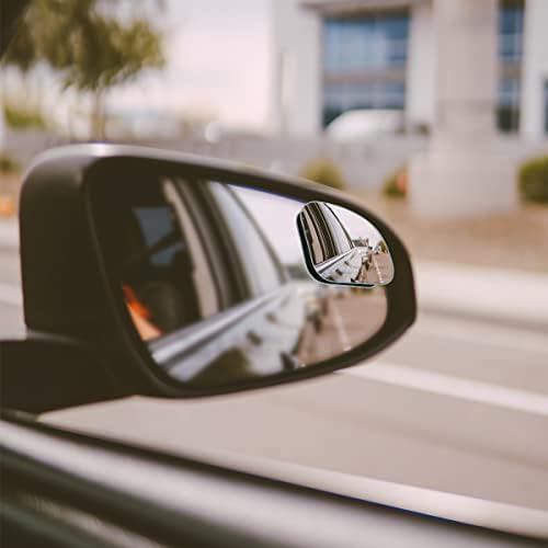 Espelho de ponto cego do carro, 2pcs HD ângulo de vidro convexo ajustável para espelhos retrovisores laterais, espelho de mancha larga de moldura sem moldura em forma de ventilador para espelho cego de grande angular para SUV, caminhão, veículo, acessórios para carros