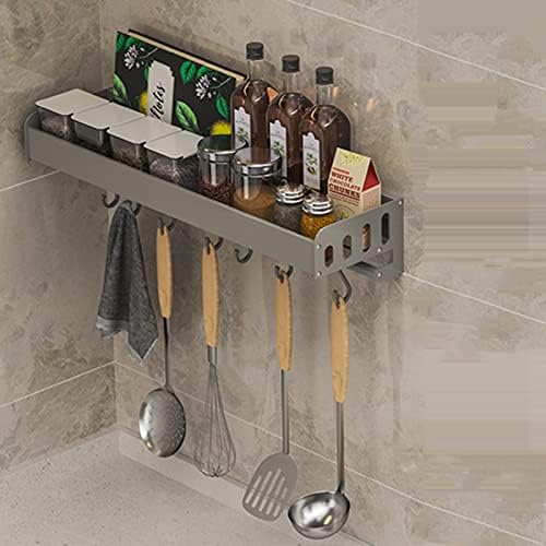 Fvrtft Banheiro prateleira de parede prateleiras de cozinha com gancho de cozinha sem perfuração sem perfuração