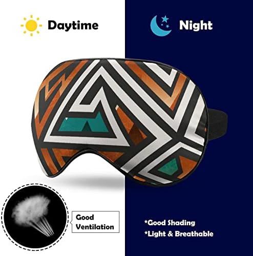 Africana Geométrica Deco Impressão Máscara Olhe Bloqueando Máscara de Sono Bloqueando com Correia Ajustável Para