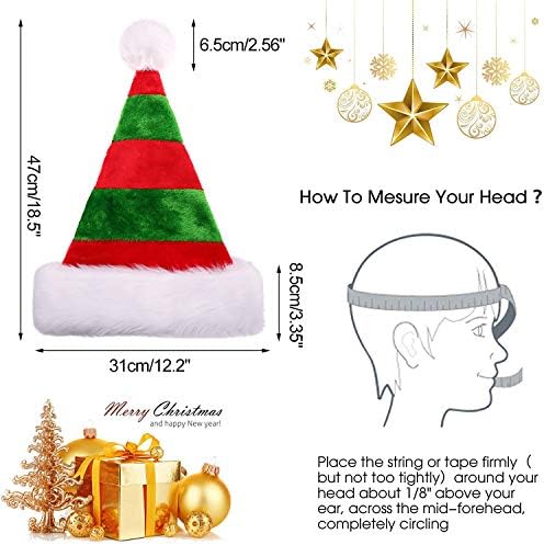 Phyxin Santa Hat Stripe Hat Christmas Hat para adulto Papai Noel Hat chapéu de natal verde