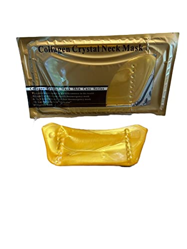 Máscara de pescoço de colágeno dourado de 24k | Máscara de colágeno com vitamina A, vitamina E, aloe vera