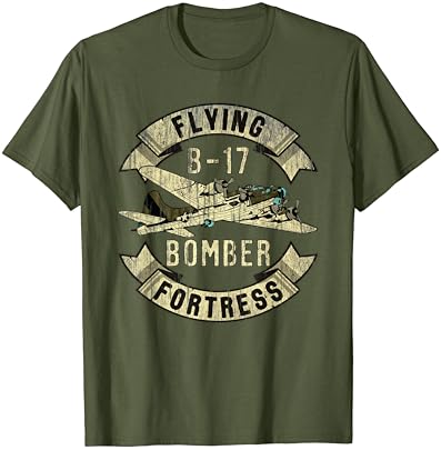 Grunge de camisa de avião de aviação de aviação Vintage B-17 Bomer WW2