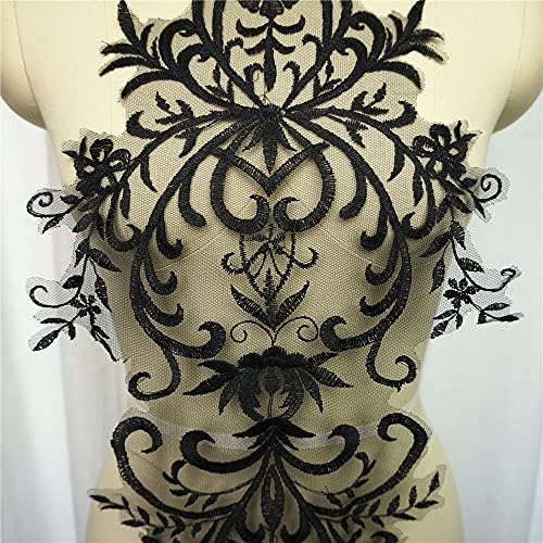 PDGJG Black Lace Taber Bordado Vestido de noiva Apliques barrocos de colarinho de colar