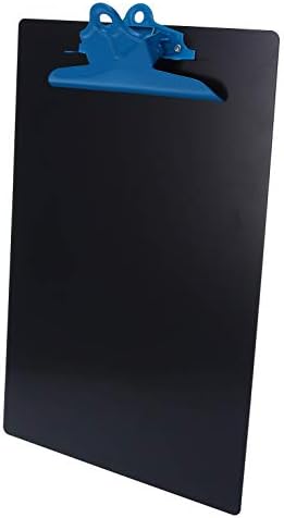 Saunders Black Recycled Aluminium Delfboard com clipe azul - 8,5 x 11 polegadas Tamanho da letra Document - Ideal para uso em casa, escritório e uso comercial