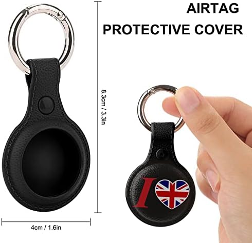 I Love UK Protective Case Compatível para Airtag Anti-Perd Locator Solter com anel-chave para carteira colarinho