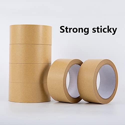 Fita de embalagem de papel fbaiyy 6 rolos, fita de papel Kraft, para uso integral e ecológico, totalmente