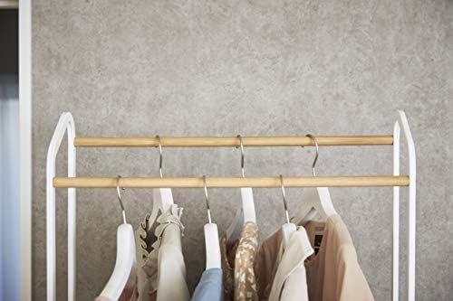 Rack de vestuário de Rolding Rolling, que economiza um tamanho de tamanho branco