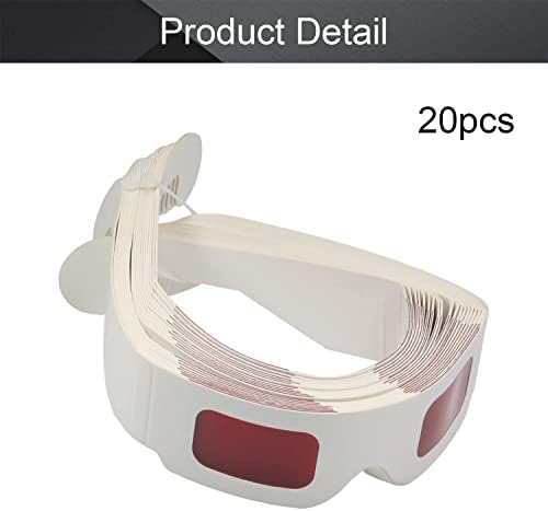 Heyiarbeit 20pcs Red-Red 3D óculos de carcerinha de resina branca lente 3D Estilo de atualização de jogo de jogo 3D