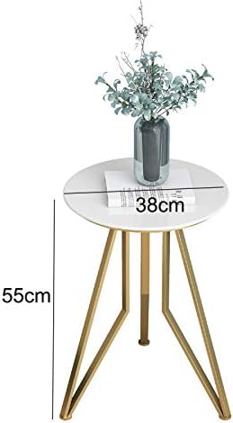 Wdbby nórdico criativo mármore redonda pequena mesa de café simples sofá lateral mesa de cabeceira