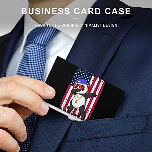 Dabbing panda com bandeira americana bandeira de cartão de visita portador de cartões múltiplos Carteira de cartão
