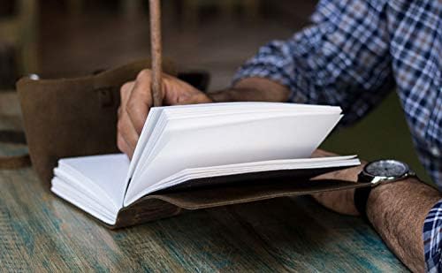 Diário de couro artesanal/diário de cadernos de escrita/bloco de notas diárias para homens e mulheres,
